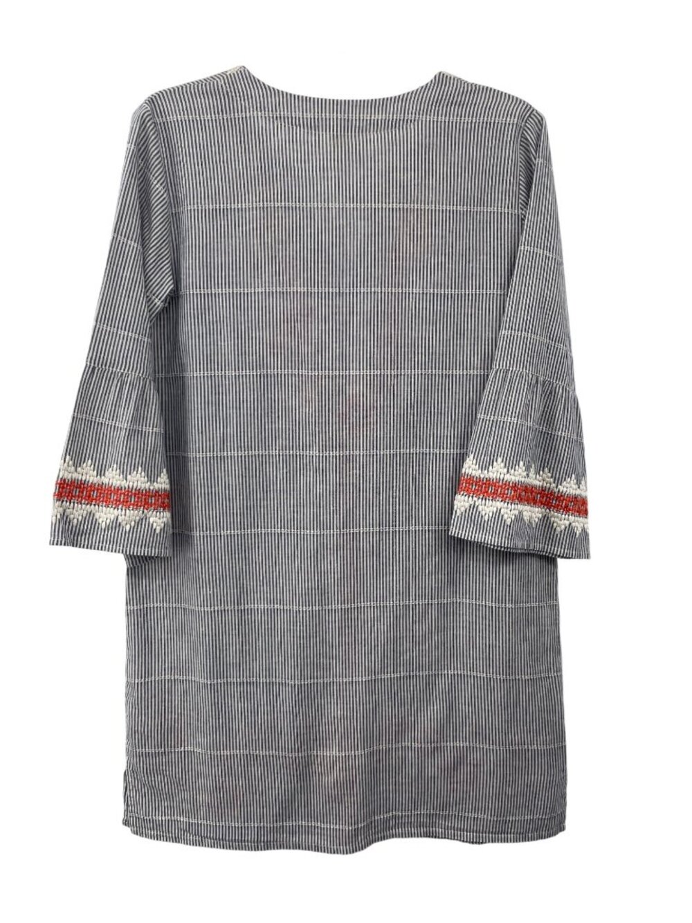 Spartina 449 Embroidered Tunic Dress Womens XS Blue Stripe Used 100% Cotton - Picture 2 of 15